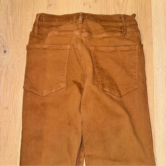 Frame Denim Le Sylvie Slender Straight Tobacco Brown Tan Coated 26 - Picture 6 of 11